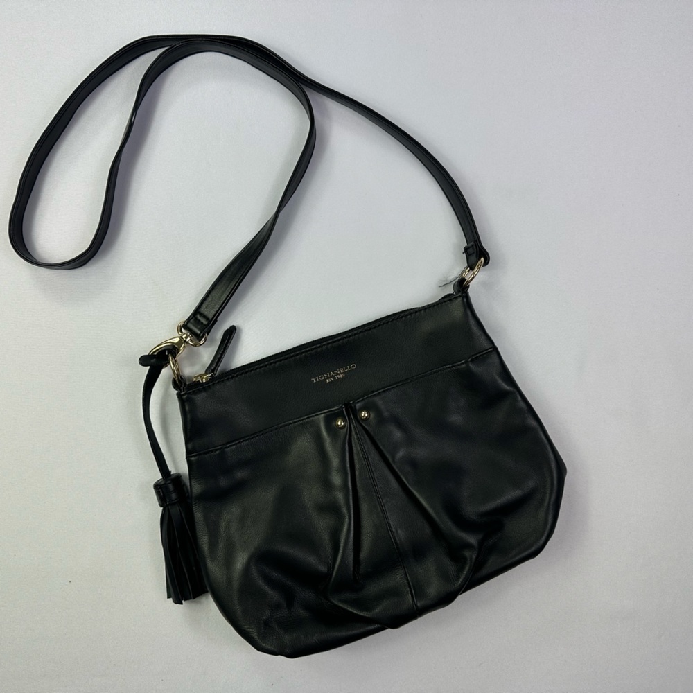 Tignanello black leather purse bag